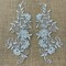 1 Pair Beaded & Corded Floral Lace Applique Embroidered on 100% Polyester 9.5" x 2" Each Side